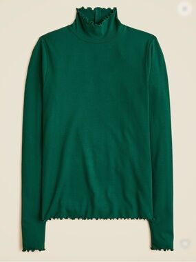 J. Crew Refined Rib Lettuce-Trim Turtleneck